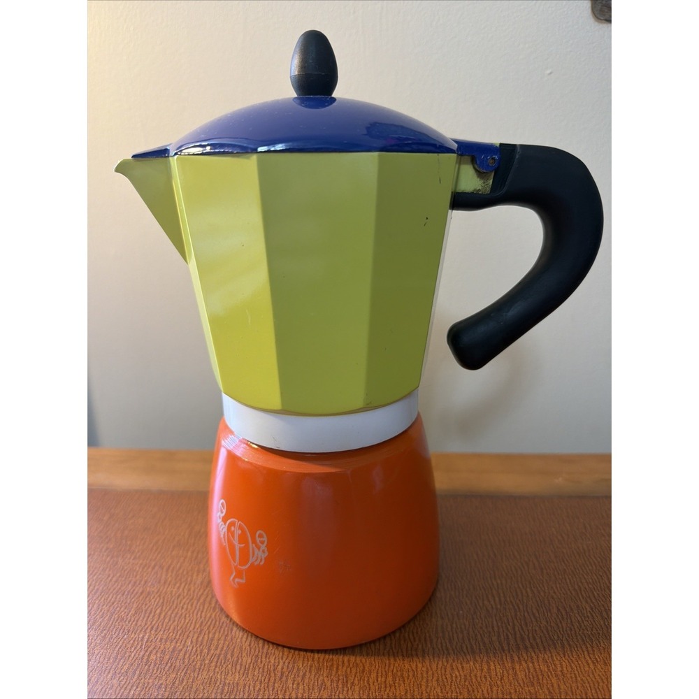 Stovetop Espresso Coffee Maker Moka Pot 3 Cups 6 oz Brazil Themed Aluminum